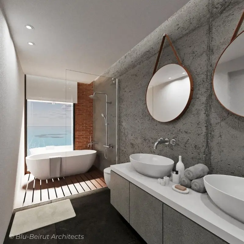 Minimalist Modern Bathroom with Jaccuzzi