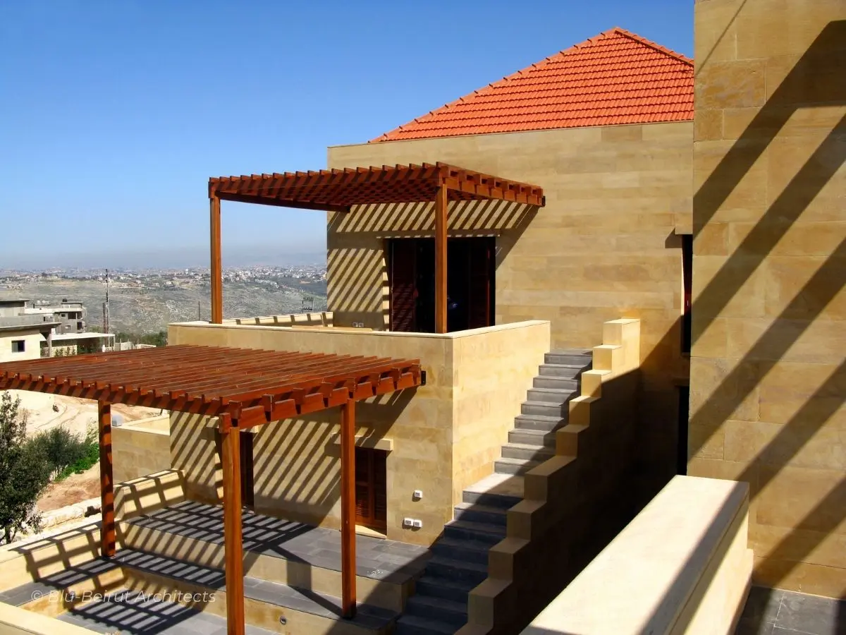 GB Villa pergola terraces with seating areas