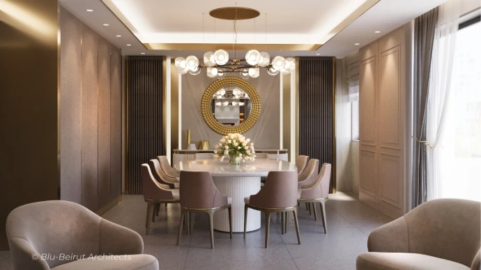 Luxury dining room interior design in Tripoli Lebanon by Blu-Beirut