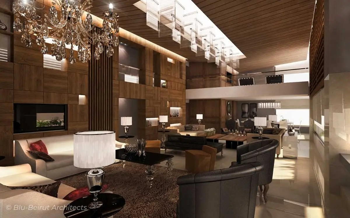 Wooden Paneling for Double Height Space