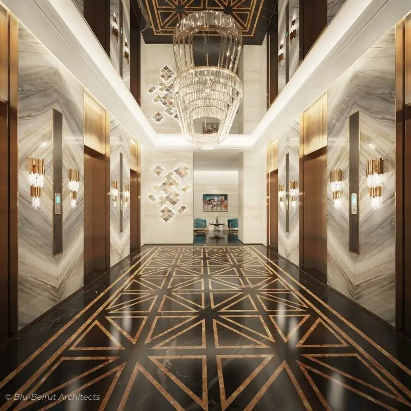 Lift Lobby at the Movenpick Centaurus islamabad with Luxury finishes
